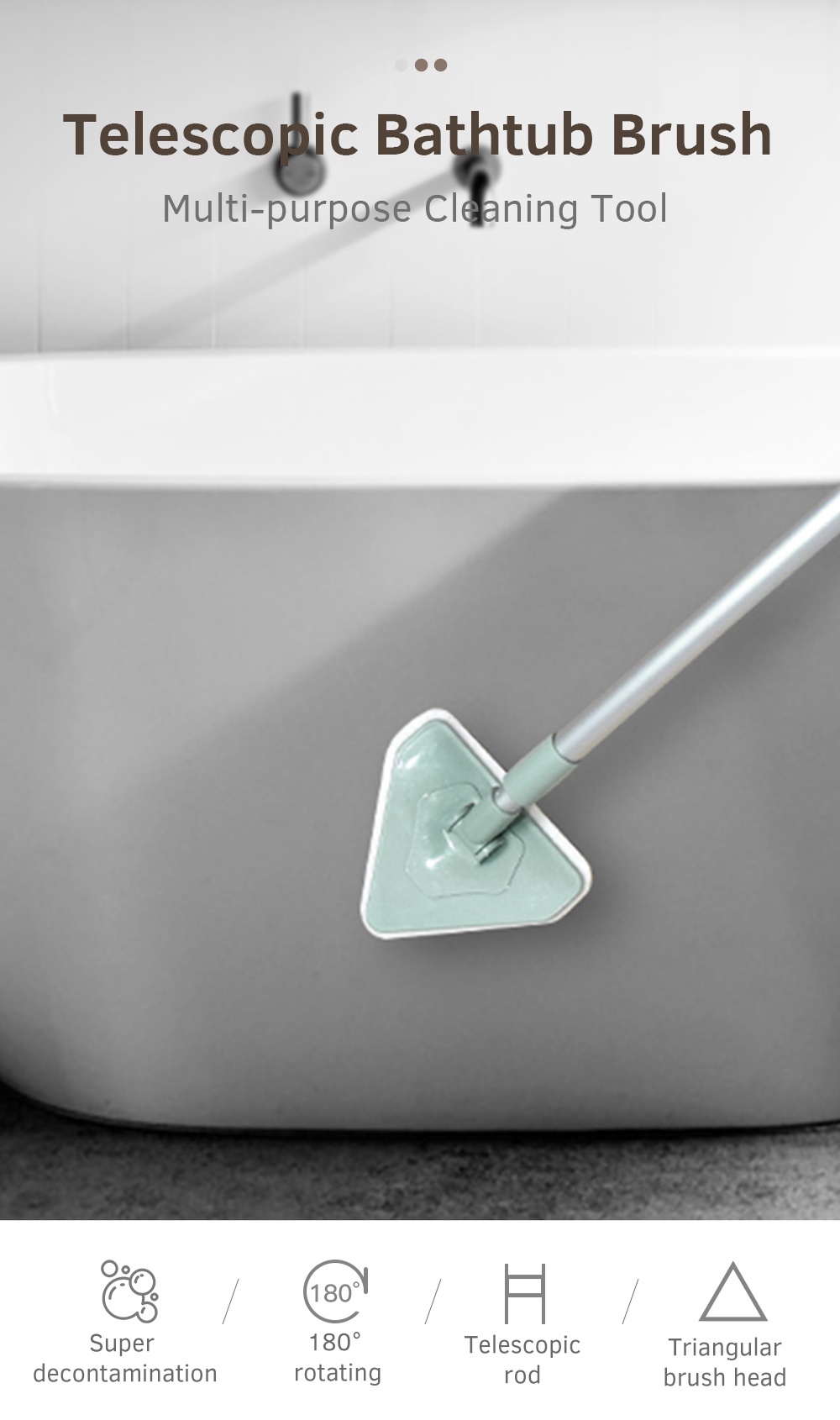 Telescopic Bathtub Brush Window Glass Scrubber-1